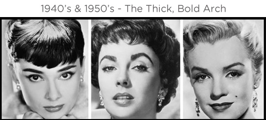 Eyebrows through the ages - 1940s and 1950s