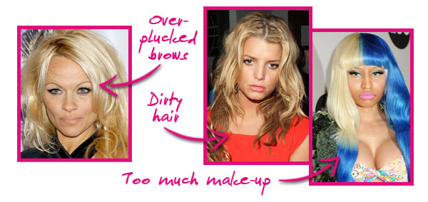 Celeb beauty blunders (and how to avoid them) 2 Celeb make-up blunders, Pam Anderson, Jessica Simpson, Nicki Minaj